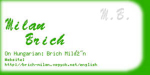 milan brich business card